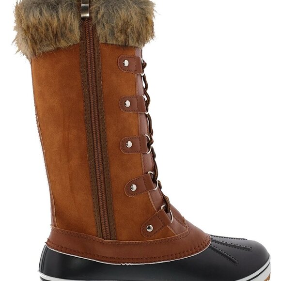 Fur Trim Waterproof Duckboot | Lace-Up & Zip | NIB | US 8 EU 39 - Picture 2 of 6